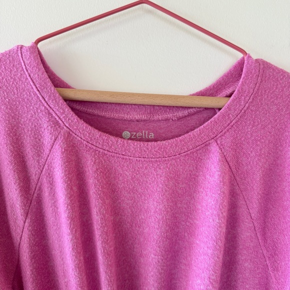 Zella Girl Supersoft Twist Front Long Sleeve Top Pink Heather Size S 7/8 - Picture 6 of 8